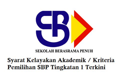 Syarat Kelayakan Akademik Kemasukan SBP Tingkatan 1 Terkini
